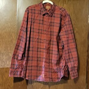 Red Ale by Alesbury Plaid Long Sleeve Button Up Shirt Men's size XL